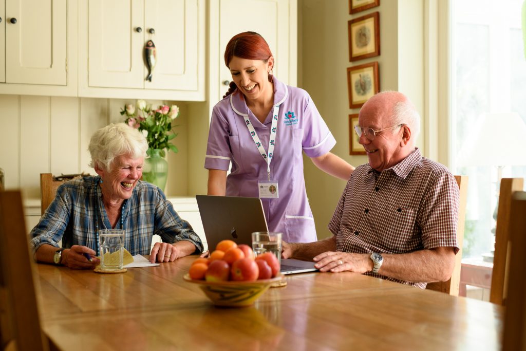 Image shows a care home utilising technology